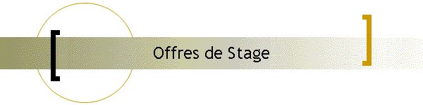 Offres de Stage