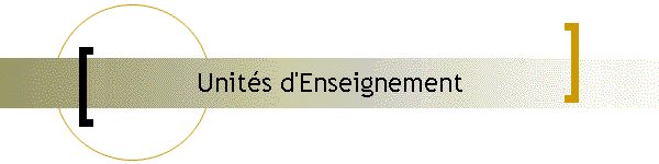 Unités d'Enseignement